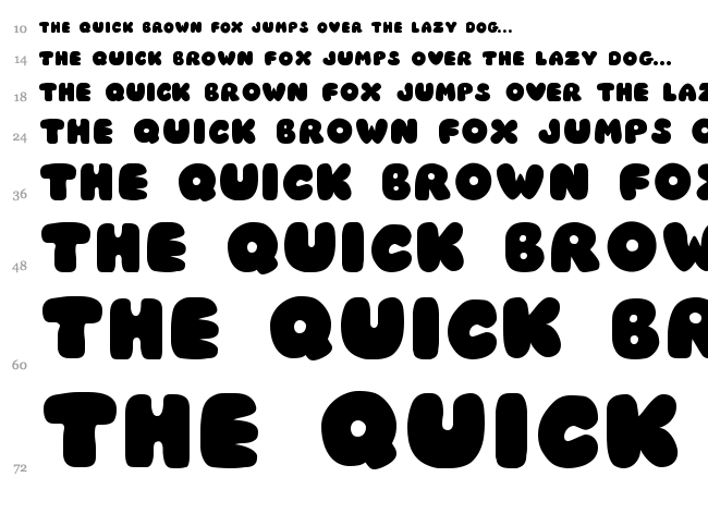 JI Chubby / Chunky Caps font waterfall